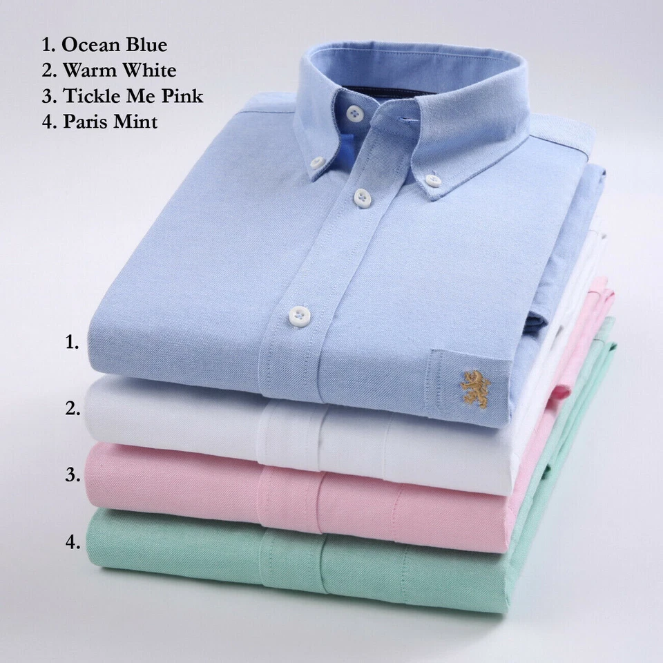 Camicia Uomo,Manica Lunga,Quadri.Stile Oxford Formale o Casual,Collo Button-Down - Immagine 4 di 4