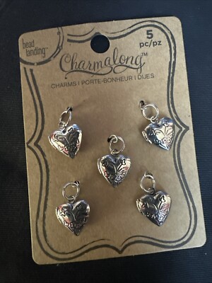 Bead landing Charmalong Heart Shaped Lockets- 5pc