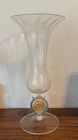 BAROVIER & TOSO  Antique Vtg Venetian Murano Fluted Italian Art Glass Vase 15"