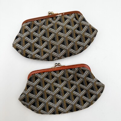 GOYARD Gamaguchi Geldbörse Canvas 2 Set selten authentisch Vintage 1970er 781