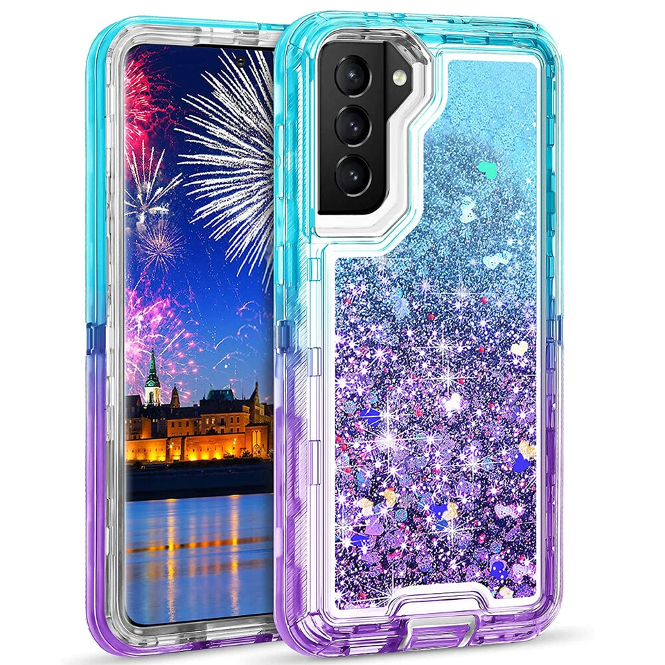For Samsung Galaxy S23 S22 S21 S20 Plus Note 20 Ultra Liquid Glitter Case Cover - Image 4 of 4