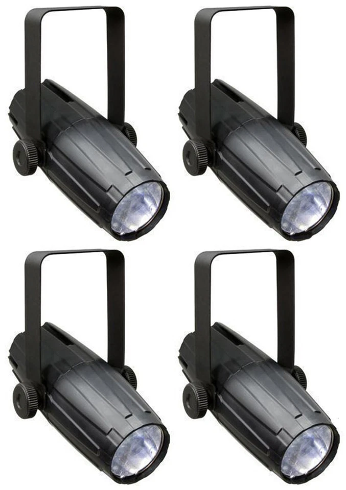(4) Chauvet DJ LED PINSPOT 2 SpotLights w/ Gel Packs+High Power Lenses+Clamps - Image 2 of 4
