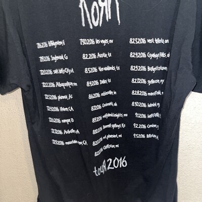 KORN Tour 2016 Concert T-Shirt Mens Size Large L Black Tee | eBay