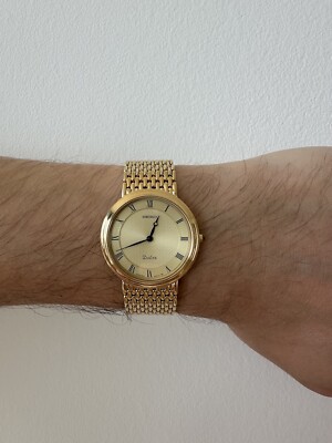 Vintage Seiko Dolce 8N40 6030 Gold Watch, Beads Of Rice Bracelet
