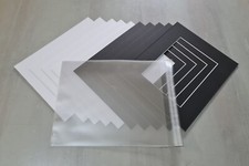 Picture Photo Mount Kits with Backs and Clear Bags ( Various Colours and Sizes)