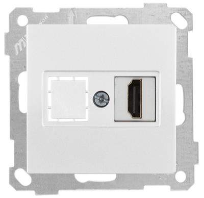 HDMI Anschlussdose Weiß Unterputz Multimedia Wanddose RITA Schalterserie