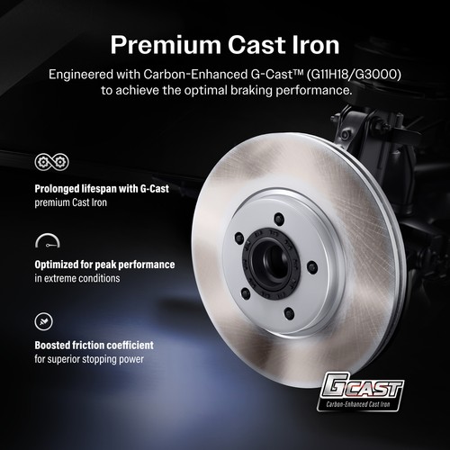 Front Rear Coated Disc Brake Rotors Kit For 2021-2023 Nissan Kicks S - Picture 3 of 9