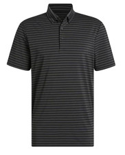Adidas Ultimate365 Golf Polo Shirt Stripe Black Gray Stretch Men's Large 80