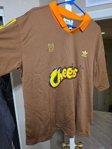 LIMITED EDITION BAD BUNNY CHEETOS ADIDAS BROWN JERSEY SIZE 2XL RARE BRAND NEW
