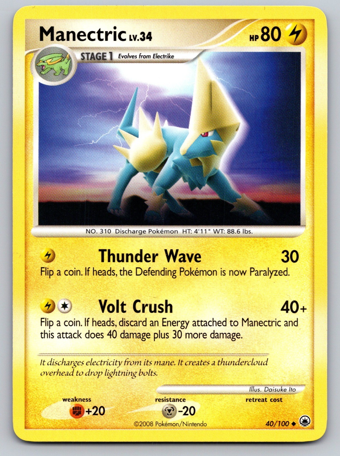 Manectric Uncommon Majestic Dawn 40/100 LP