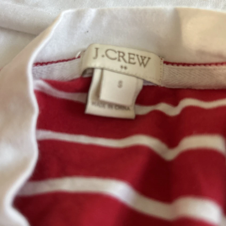 Pijama largo John J Crew para mujer S rojo blanco a rayas mameluco de salón de una pieza Foto 2 de 4