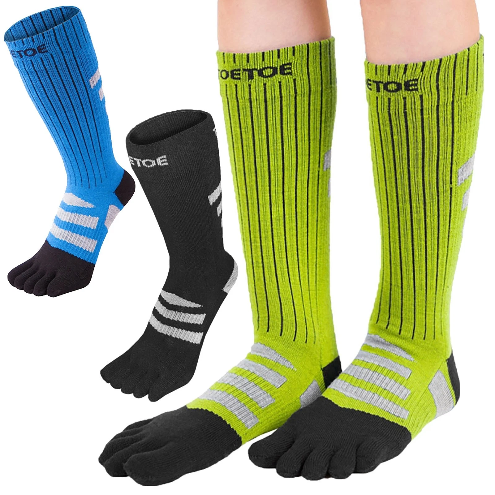 Unisex 1 Pack 3D Terry Walker Outdoor Toe Socks for Men and Women