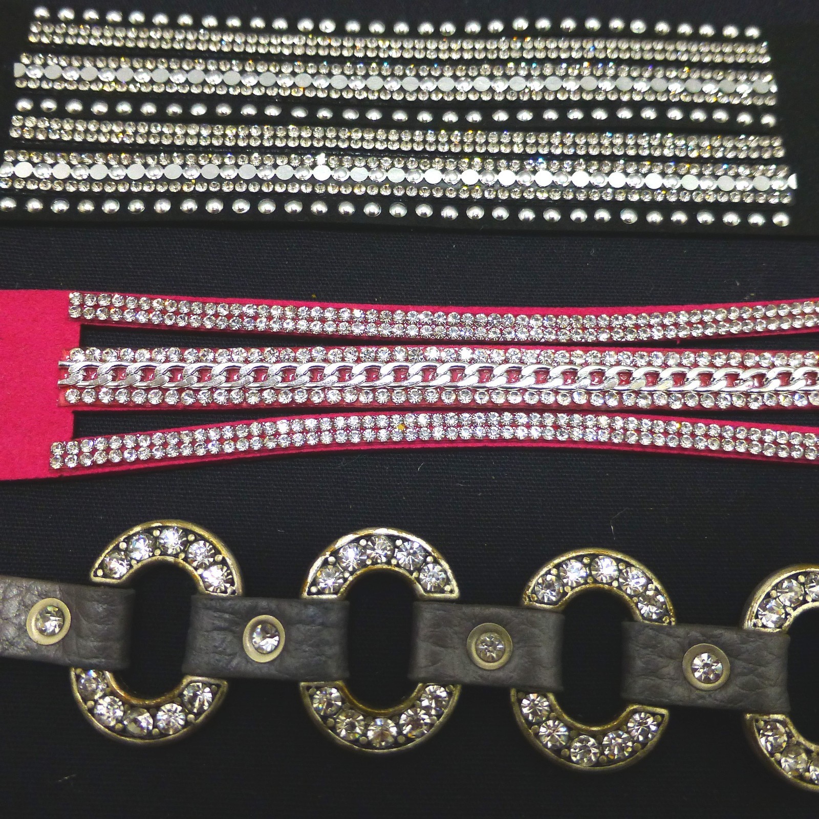 Large collection rhinestone bracelets vintage jew… - image 4