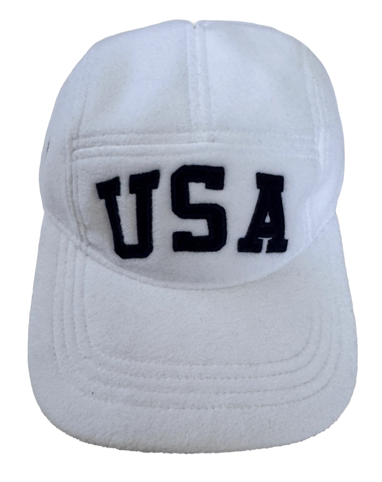 New Polo Ralph Lauren USA American Flag White Fleece Unisex Baseball Cap Hat