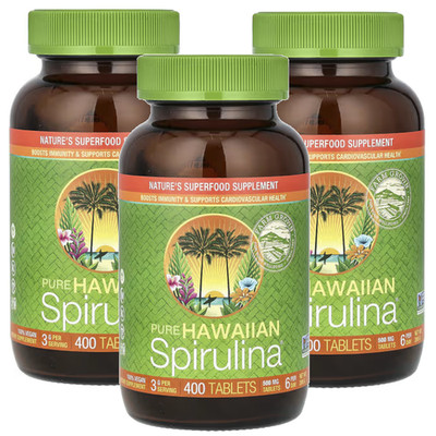 Nutrex Hawaii Pure Hawaiian Spirulina (500mg) 400 Tabs Each (Pack of 3)