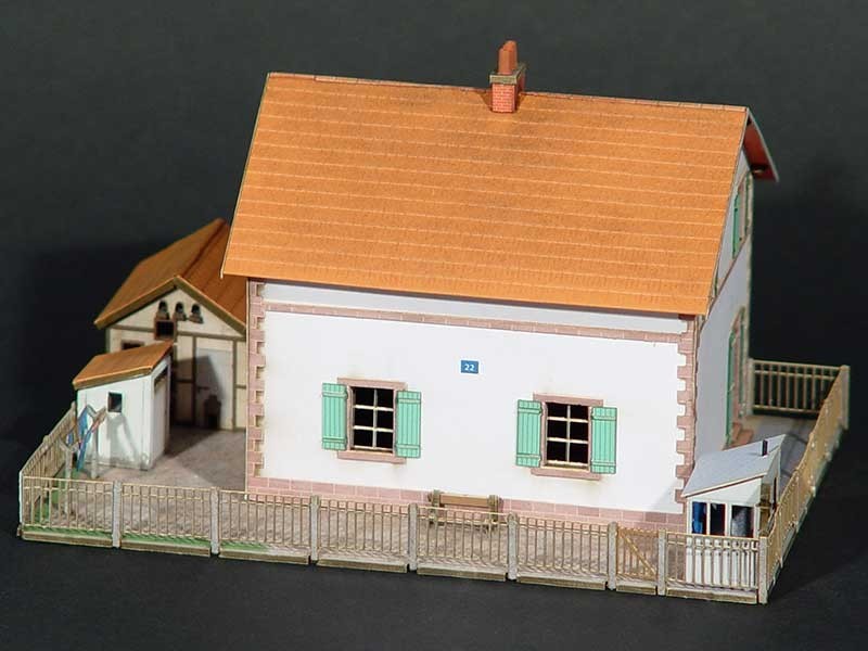 Maquette HO Maison de PN Alsace-Lorraine VOI801 bâtiment ferroviaire 1/87