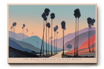 Paul Sinus Wandbild The Road Through Painted Hills   Farbige Landschaft mit