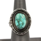 Vintage Native American Signed RD Sterling Silver Turquoise Size 7.75 Ring