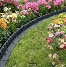1.2 meter Grey Recycled Rubber Garden Border Edging