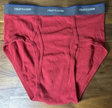 Vintage Fruit Of The Loom Boys Briefs Size XL or Mens Small Red Thick Ringer