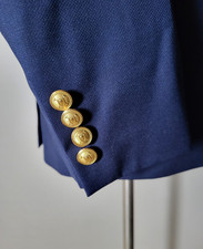 42R Ralph Lauren hopsack Polo Gold Button COOLMAX Wool Blazer Jacket Sport Coat