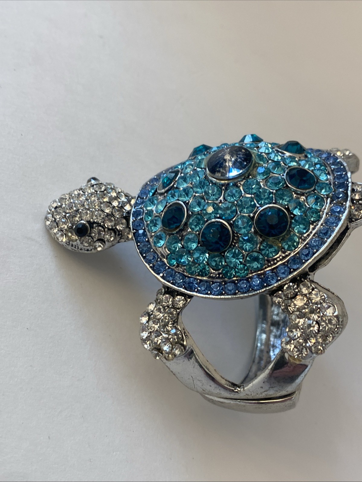 Silver Colored Hinged Turtle Bracelet - image 5