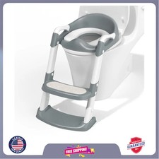 Potty Training Toilet with Step Stool Ladder Kids Toilet Seat Adjustable Height