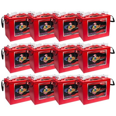 US Battery 12 Volt 155 Ah Deep Cycle  Battery, Replaces T-1275 T1275 (Set of 12)