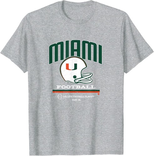 Miami Hurricanes 2025 College Football Playoff Retro Helmet T-Shirt