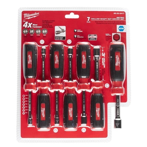 Milwaukee 48-22-2448 Metric HollowCore Nut Driver Set, 7PC