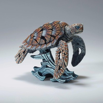 Enesco Edge Sculpture Sea Turtle on Wave Miniature Figurine, 4.73 Inch, Multicol