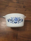 Vtg PYREX Blue Onion Floral Willow Casserole Dish 1qt #473 Ovenware Cottage Core