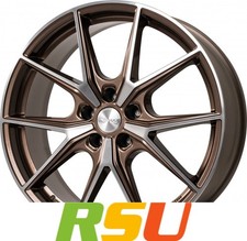 4x Brock B40 bronze-copper front-poliert 8x19" ET38 LK5 112 ML 66.6 Alufelgen...