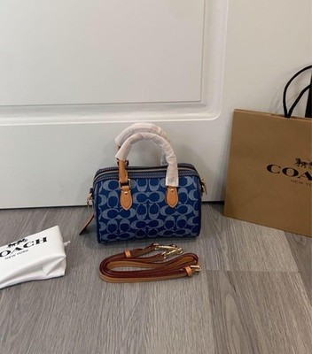 COACH CY742 Mini Rowan Crossbody Bag In Signature Denim NEW #NEKO