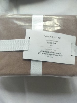 Parachute Heirloom Tencel Linen Sham Set, King, color clover, pre-owned...