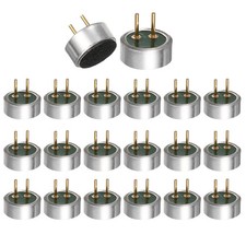 Cylindrical Electret Condenser Mic Inserts with Pins -40dB Pack of 20 Silver