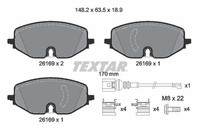 Textar Bremsbelagsatz Scheibenbremse 2616901 FüR Vw Golf 8 CD1 DA1 Variant CG5 5