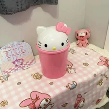 Kitty Dustbin Trash Can Rubbish Bin Garbage Kawaii for Living Room Bedroom