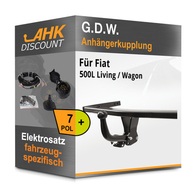 Für Fiat 500L Living / Wagon 12-17 G.D.W. Anhängerkupplung starr + 7polig E-Satz