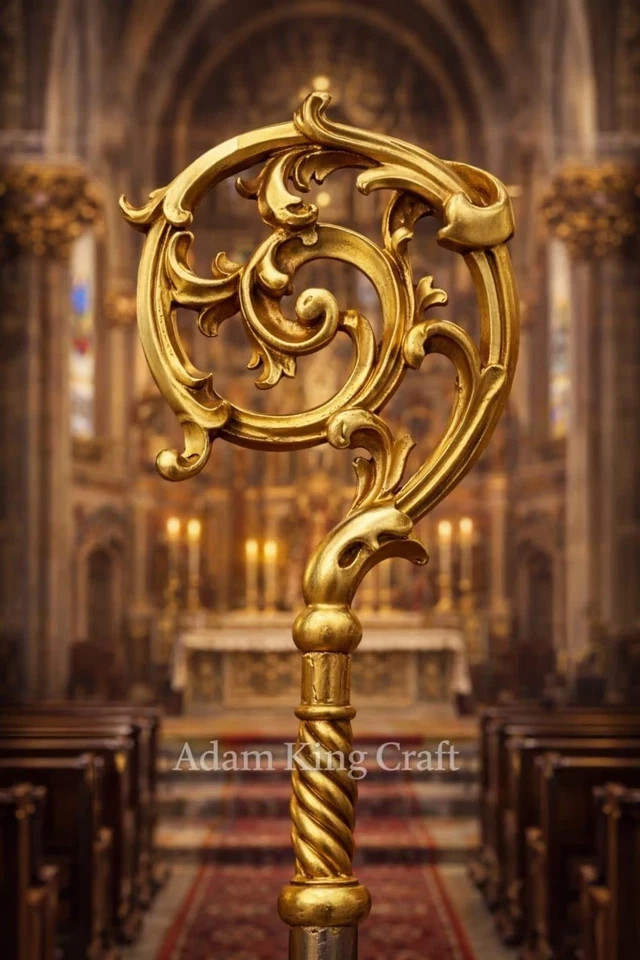 Wooden CROZIER Bishop Staff Crosier Quality Craftsmanship, 72" Christmas BE