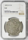 1893-CC Morgan Dollar $1 Good G 6 NGC