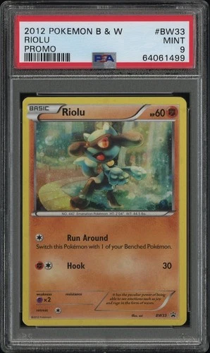 Pop 4 - #BW33 RIOLU PROMO PSA 10 POKEMON XY BLACK STAR PROMO