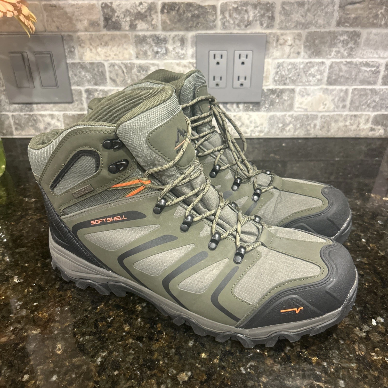 NORTIV 8 Men's Hiking Boots 15 Olive Green Outdoor Lightweight Waterproof Slip
