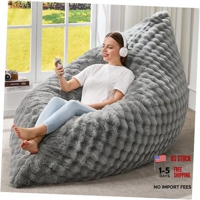 3 in 1 Bean Bag Chair Giant Bean Bag Chairs for Adults with Bubble Ash Grey