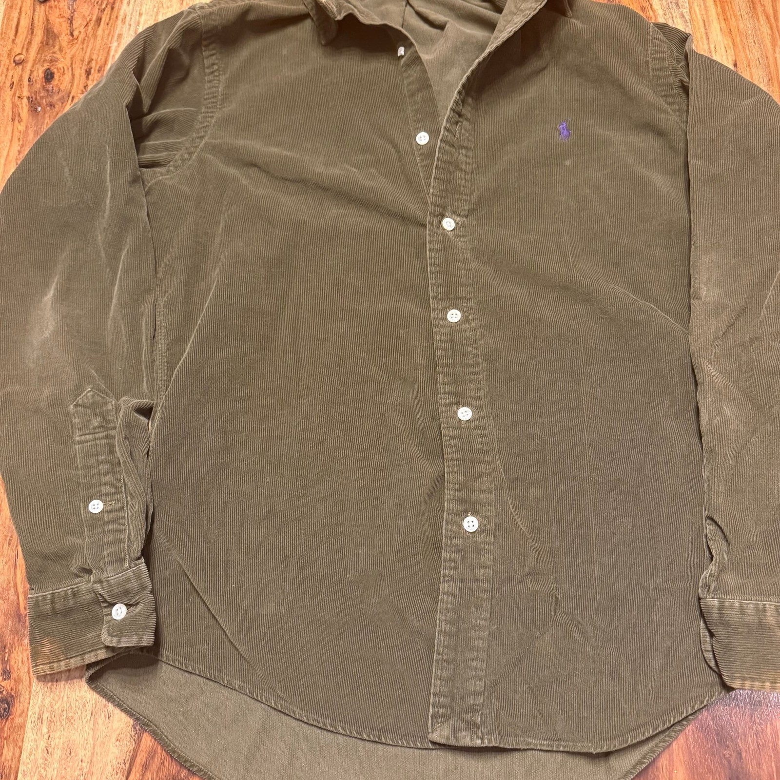 Polo Ralph Lauren Long Sleeve 100% cotton corduroy feel. Green. See photos 