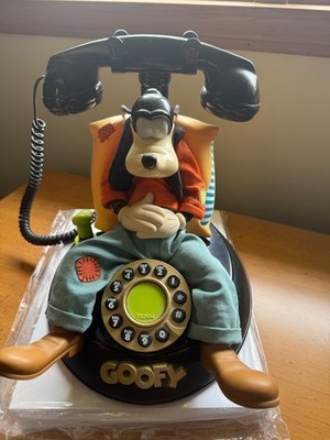 VINTAGE Goofy's Telemania Walt DISNEY Animated Corded Telephone