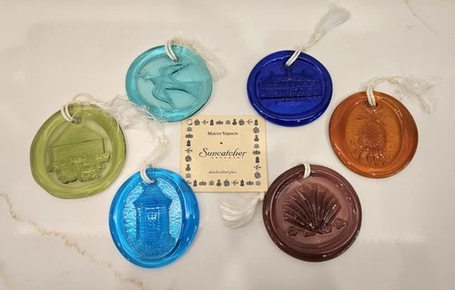 6 Different Blenko Glass Mt Vernon Suncatchers