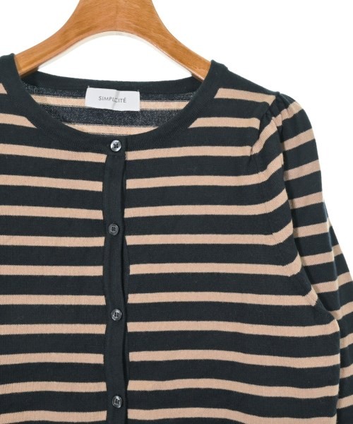 Simplicite Cardigans BlackxBeige(Border) (Approx.… - image 4