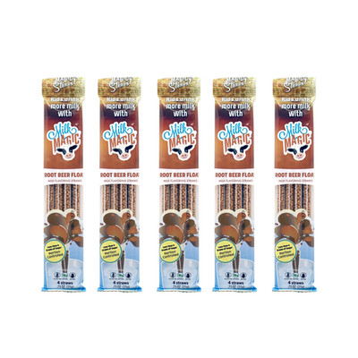 Milk Magic Milk Straws 5 Pk of 4 Straws each - Root Beer Float