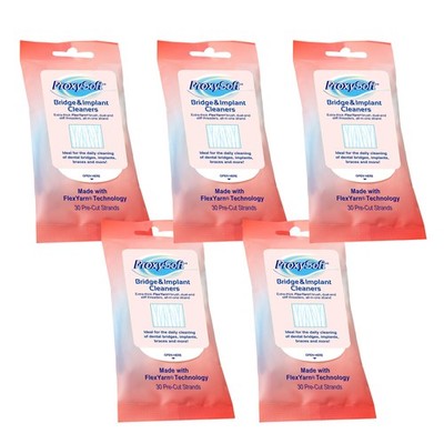 Proxysoft Dental Floss for Bridges and Implants 5 Packs - Floss Threaders for Br